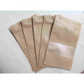 Stand Up White Kraft Paper Reclosable Ziplock Bags